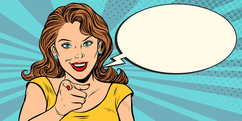 gesture woman pointing finger at you