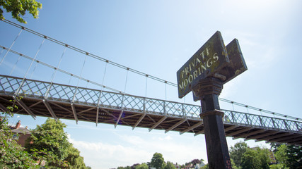 Old sign by Queen's Park Bridge in Chester
