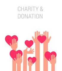 Charity, giving and donation poster template