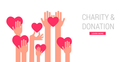 Charity, giving and donation poster template