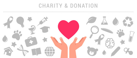 Charity, giving and donation poster template