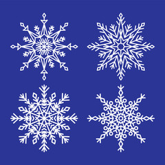 Snowflakes Collection Closeup Unique Ice Crystals