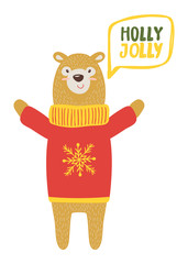 Holly Jolly Congratulation Vector Illustration
