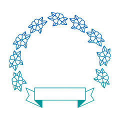 floral wreath crown frame with ribbon