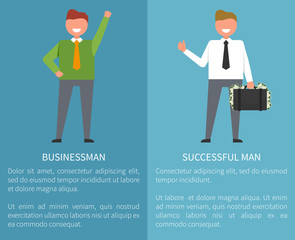 Businessman and Successful Man Vector Illustration