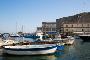 Terracina, port. A lot of boats and yachts stay in the port.