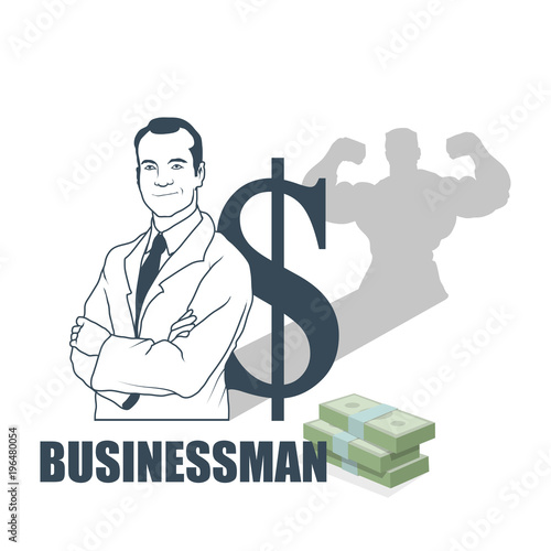 "Businessman logo. Business man concept." Stock image and royalty-free