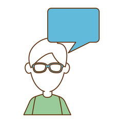 young man with speech bubble avatar character