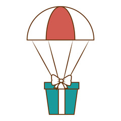 parachute with gift box present