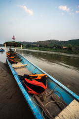 Fototapeta premium The cruise on the Mekong River by boat fishermen.