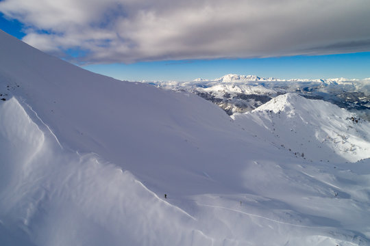 Woman skiing in mountains, Zauchensee, Salzburg, Austria
