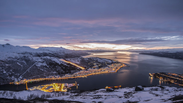 Aerial view of Ankenes, Narvik, Norway