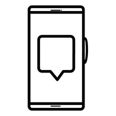 smartphone device with speech bubble