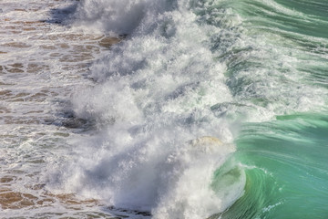 Storm wind and wave of the waves in Sagres Algarve. Portugal