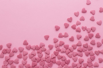 Scattered sugar pink hearts