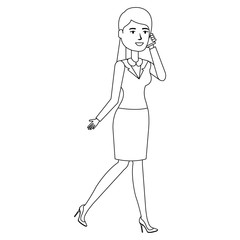 beautiful businesswoman calling with smartphone