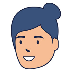 beautiful woman head avatar character vector illustration design