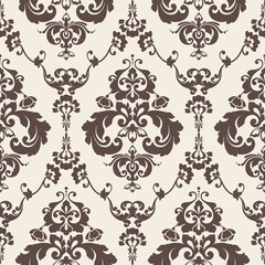 Seamless damask pattern. Ornamental background with pattern.