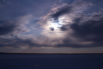 sun over the rive
