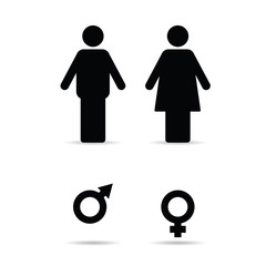 couple with woman and man sign illustration