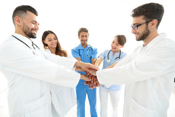 Fototapeta na wymiar background image of a successful group of doctors on a white background