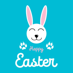 Obraz na płótnie Canvas Happy easter. Easter rabbit on a blue background