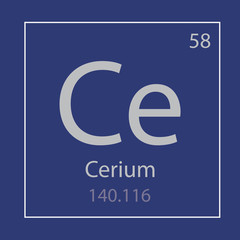 Cerium Ce chemical element icon- vector illustration