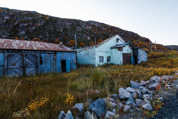destroyed building/ destroyed building in the village Teriberka, Murmansk region, Russia