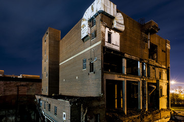 Derelict Smokestack at Sunset - Abandoned Hudepohl Brewery - Cincinnati, Ohio
