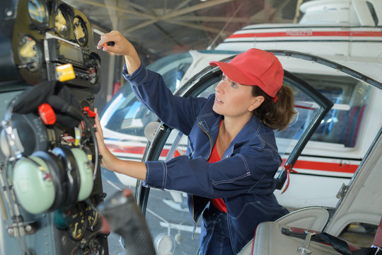 female helicopter technician