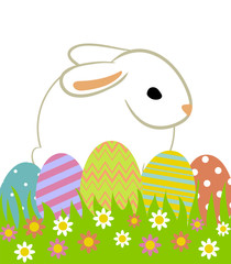 Easter eggs and bunny