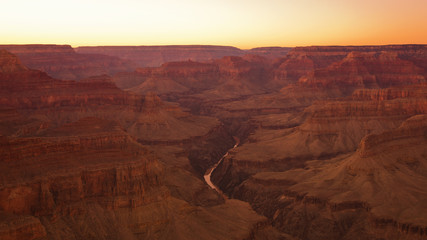Fototapeta na wymiar Sunset over grand Canyon National Park in Arizona, USA. 