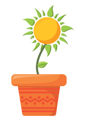 Obraz premium flower pot icon over white background, colorful design. vector illustration