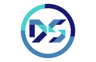 DS Global Blue Ribbon letter Logo