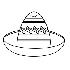mexican hat icon over white background, vector illustration