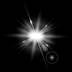 Light circle with glare, white color