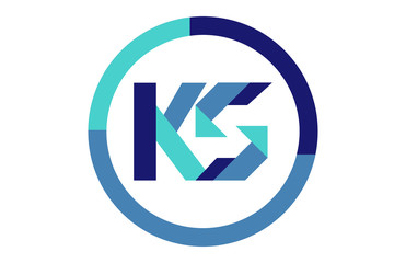 KS Global Blue Ribbon letter Logo