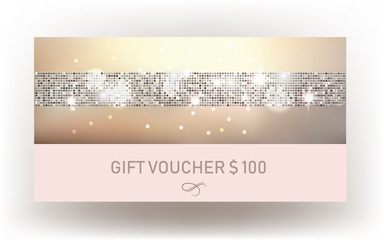 GIFT voucher with circle pattern. Vector illustration