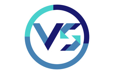VS Global Blue Ribbon letter Logo