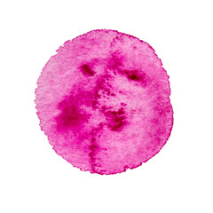 watercolor raspberry circle, stain