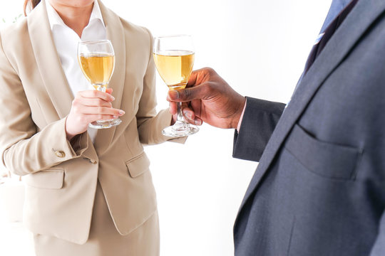 Businesspersons drinking alcohol image