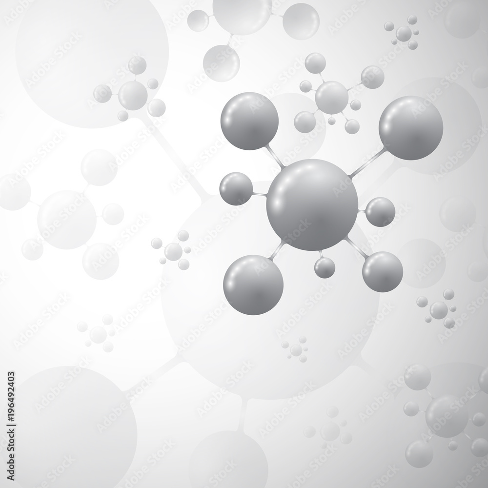 Aufkleber grey graphic background molecule and communication. connected lines with dots, illustration