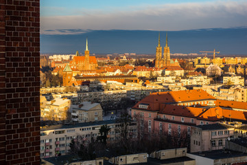 Fototapeta premium Panorama of the Wroclaw city , Silesia, Poland