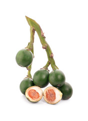 fresh betel nuts isolated on white background