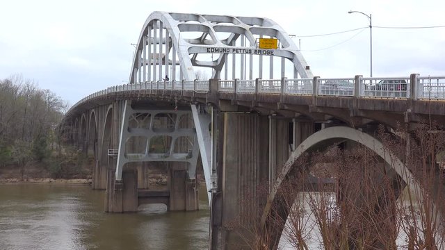 The Edmund Pettus Bridge, a historic civil rights site, leads into Selma, Alabama.