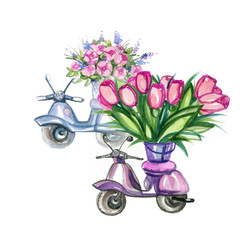 Scooters with Flowers