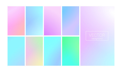 Fototapeta premium Nowoczesny zestaw gradientu z pionowymi abstrakcyjnymi tłami. Kolorowa, płynna okładka na plakat, baner, ulotkę i prezentację. Modny delikatny kolor. Szablon z nowoczesnym gradientem dla ekranów i aplikacji mobilnej