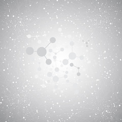 Tecnology grey background. Molecule and communication background. Graphic background for your design 