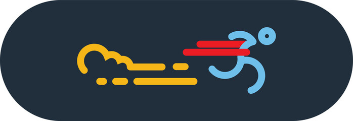 run Icon Vector. Silhouette Runner at Finish Line. Simple flat symbol. vector illustration