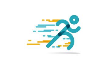 run Icon Vector. running man in motion. symbol of run isolated on a white background. Vector Illustration.